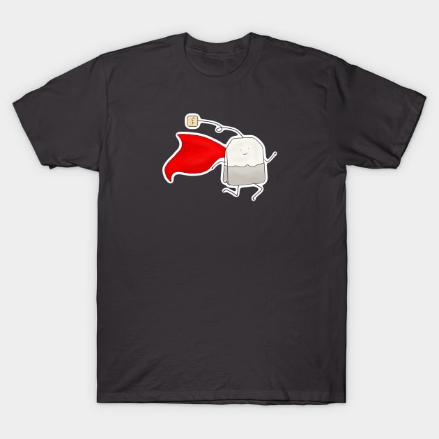 Superhero tea bag running T-Shirt by Earl Grey